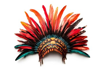 Traditional Aztec Headgear isolated on white background