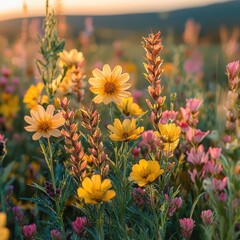 Close Up Prairie Flowers - Image 11 of 12 - 4096 x 4096 16.8MP - created by AI