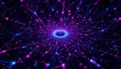 A mesmerizing display of interconnected 3D networks swirling and shifting in a hypnotic pattern, with vibrant colored lines of computer connections moving gracefully throughout the digital space.