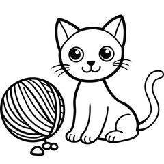 Adorable Playful Kitten with Tangled Yarn
