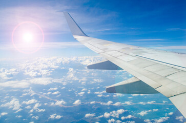 Chasing Sunsets and Destinations from the Sky. Travel, Getaway, and Holiday Concept.