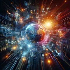 Fototapeta premium Advancing AI and IoT Integration: Revolutionizing Smart Technologies for Future Innovation 