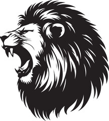 Roaring Lion Silhouette Art