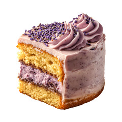Earl Grey Lavender Cake Isolated on Transparent Background