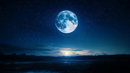 Fototapeta premium full moon night sky wallpaper,