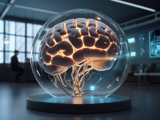 human brain in a lab, brain models in the technological world