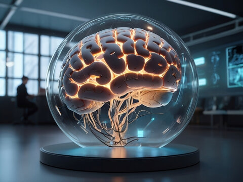 human brain in a lab, brain models in the technological world