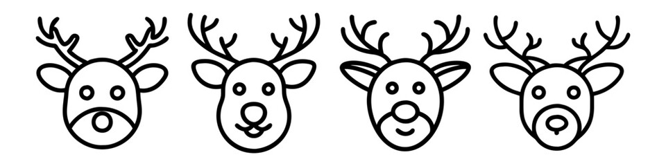 Fototapeta premium red nosed rudolph icon, red nosed rudolph line art - simple line art of red nosed rudolph, perfect for red nosed rudolph logos and icons