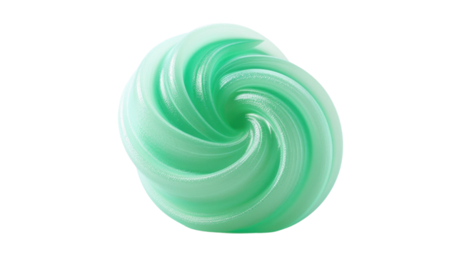 Rotating abstract mint green swirl on transparent background