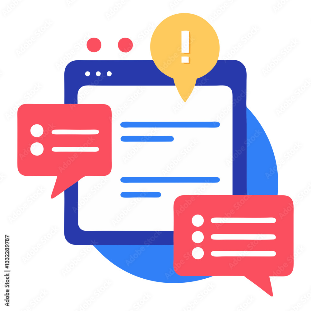 Poster Alerts and notification icons appear on a digital interface indicating that potential issues are being recognized and addressed promptly to enhance user experience
