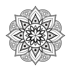 Pattern in the form of a mandala. Henna tattoo mandala. Mehndi style. Decorative pattern in oriental style. Coloring book page.