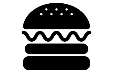 モノクロのハンバーガーのアイコン