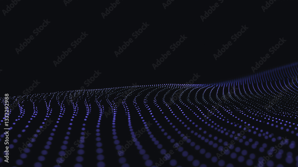 Poster abstract digital waves: a mesmerizing digital abstract of undulating waves rendered in a gradient of