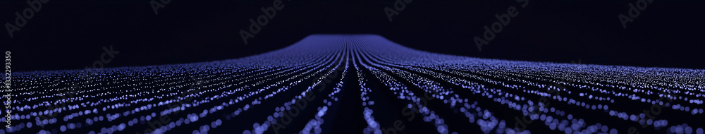 Poster quantum tunnel: an evocative view of countless data lines converging towards a central point, symbol