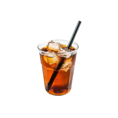 Coffee and Cola Drinks with Ice in Cups and Glasses