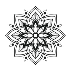 Pattern in the form of a mandala. Henna tattoo mandala. Mehndi style. Decorative pattern in oriental style. Coloring book page.