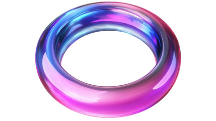 Abstract Colorful Circle with Vibrant Gradient Isolated on a White Background