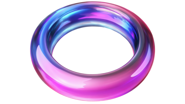 Abstract Colorful Circle with Vibrant Gradient Isolated on a White Background