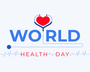 World health day vector illustration banner graphic. Flat graphic of health awareness.