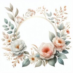 Fototapeta premium Elegant floral harmony in soft pastels