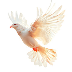 A Celestial Dove Glowing with Divine Energy Flying Isolated on Transparent Background