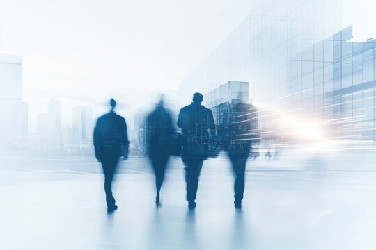 occupational safety professionals engaging with workplace safety materials blurred workers in background