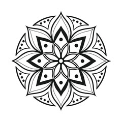 Pattern in the form of a mandala. Henna tattoo mandala. Mehndi style. Decorative pattern in oriental style. Coloring book page.