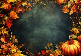 Autumn frame halloween, background, card -