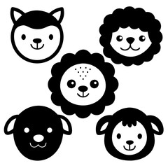 set of funny animals