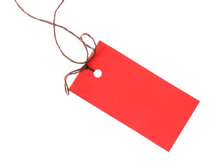 Blank tag with string isolated on white