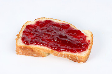 Toast with raspberry jam