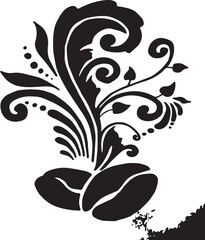 black and white floral background