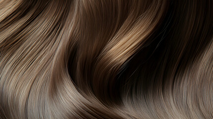 Naklejka premium Intricate textures and shades creating visually stunning dimensional wavy brunette hair illustration