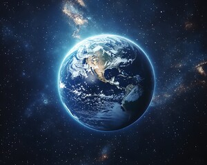 Fototapeta premium A stunning view of the Earth against the cosmos background
