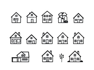 Houses icons set