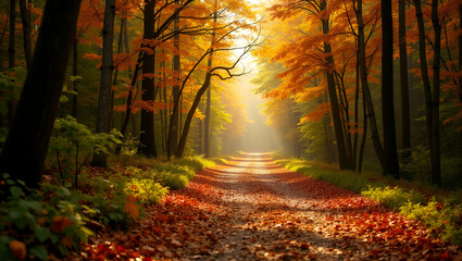 Explore Scenic Flat Pathways in Autumn Forests: Embrace Eco-Friendly Travel and Nature's Tranquility