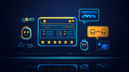Obraz premium Digital Customer Feedback and Review Analysis System with User Interface