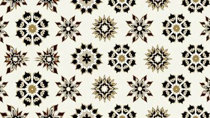 Contemporary Geometric Floral Tile Pattern: Sharp Lines & Contrasting Colors for Stylish Interiors