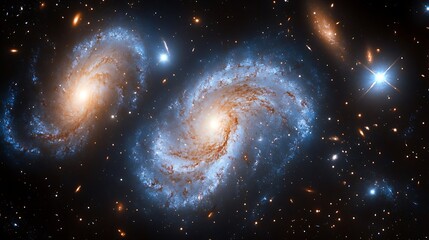 A Stunning Depiction Of Interacting Spiral Galaxies In Deep Space
