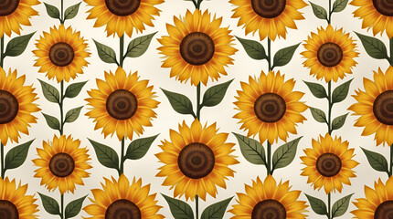 Fototapeta premium Rustic Sunflower Seamless Tile Pattern for Country Style Kitchens