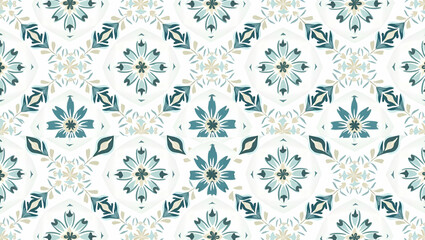 Nautical seamless tile pattern with marine inspired botanical motifs and oceanic color scheme for coastal homes concept as Marine inspired botanical motifs with oceanic colors create nautical seamless