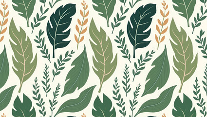 Diverse Leaf Species Seamless Tile Pattern for Lush Indoor Spaces