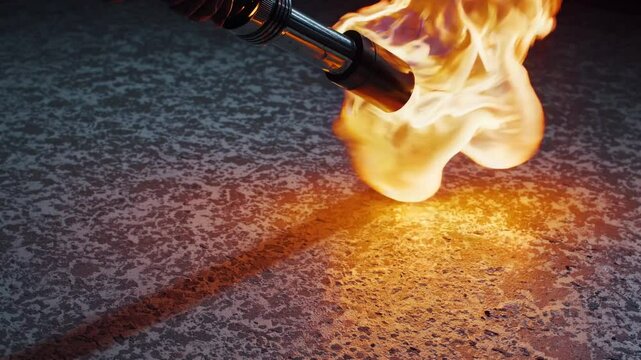 Dynamic Flame Ignition with Torch on Textured Surface
