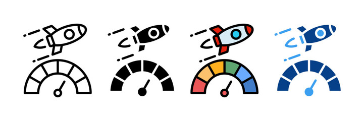 Acceleration  Icon Set Multiple Style Collection