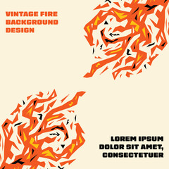 Abstract geometric vintage fire background.