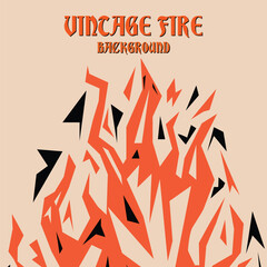 Abstract geometric vintage fire background.