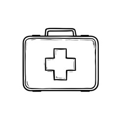 Obraz premium First aid kit outline icon for medical emergency.