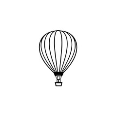 Obraz premium Hot air balloon icon in black outline