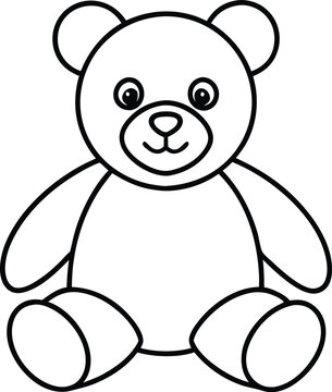 recommend clip art: teddy bear outline vector illustration, Teddy bear line art