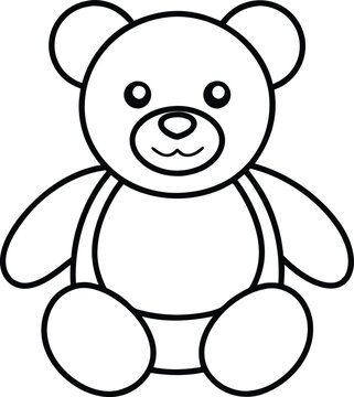 recommend clip art: teddy bear outline vector illustration, Teddy bear line art